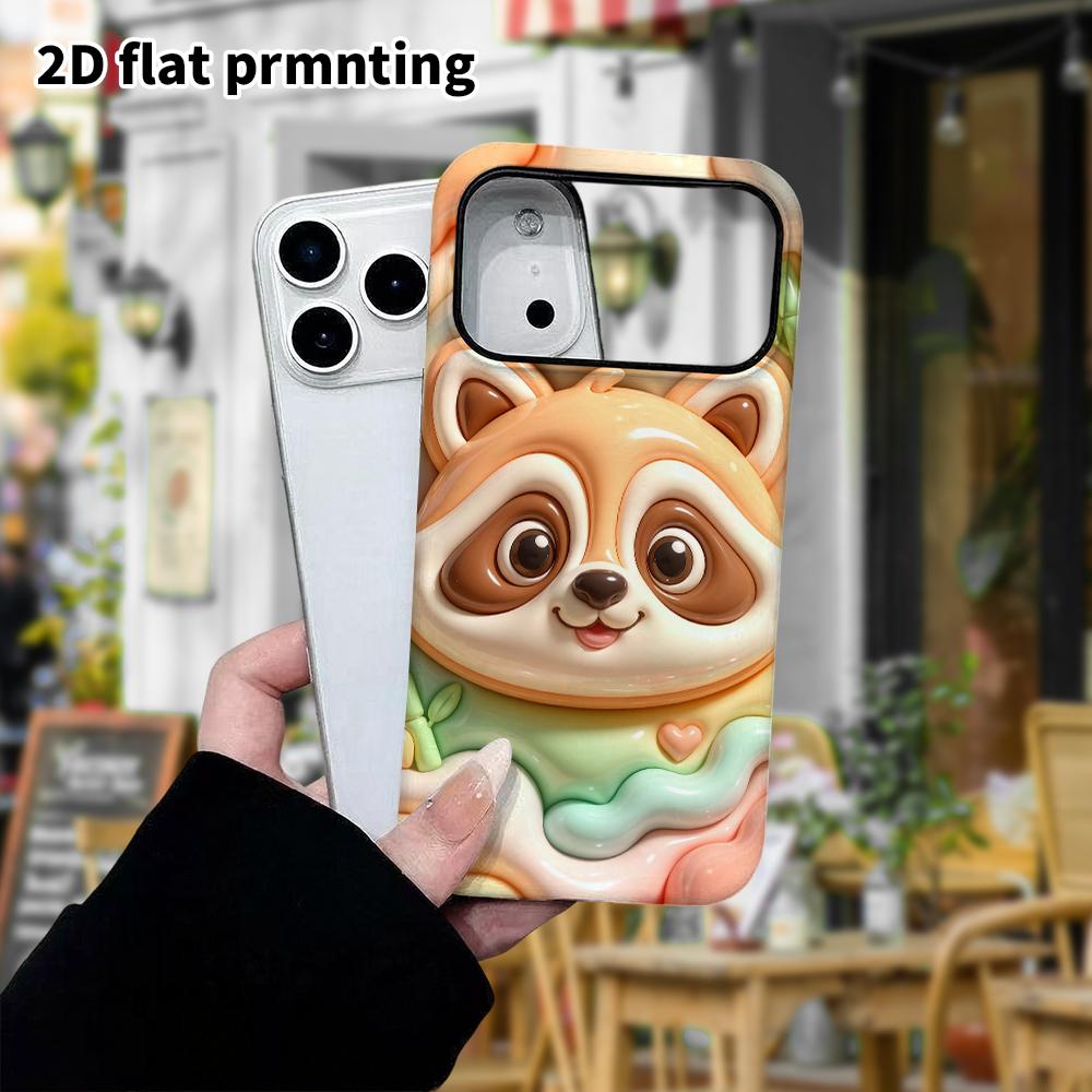 Phone case: 2D flat design suitable for iPhone 18 17 16 15 14 13 Pro protective case, big-headed red panda, perfect Christmas and Halloween holiday gi