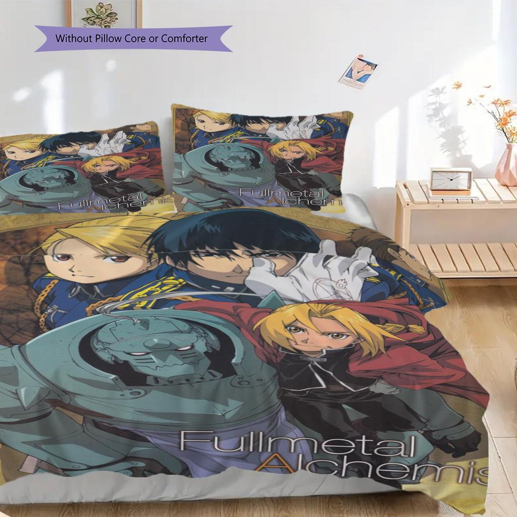Fullmetal Alchemist Threepiece Set 1 Duvet Cover 2 Pillowcase Without Core Duvet Cover And Pillowcase Gift Soft And Comfortable