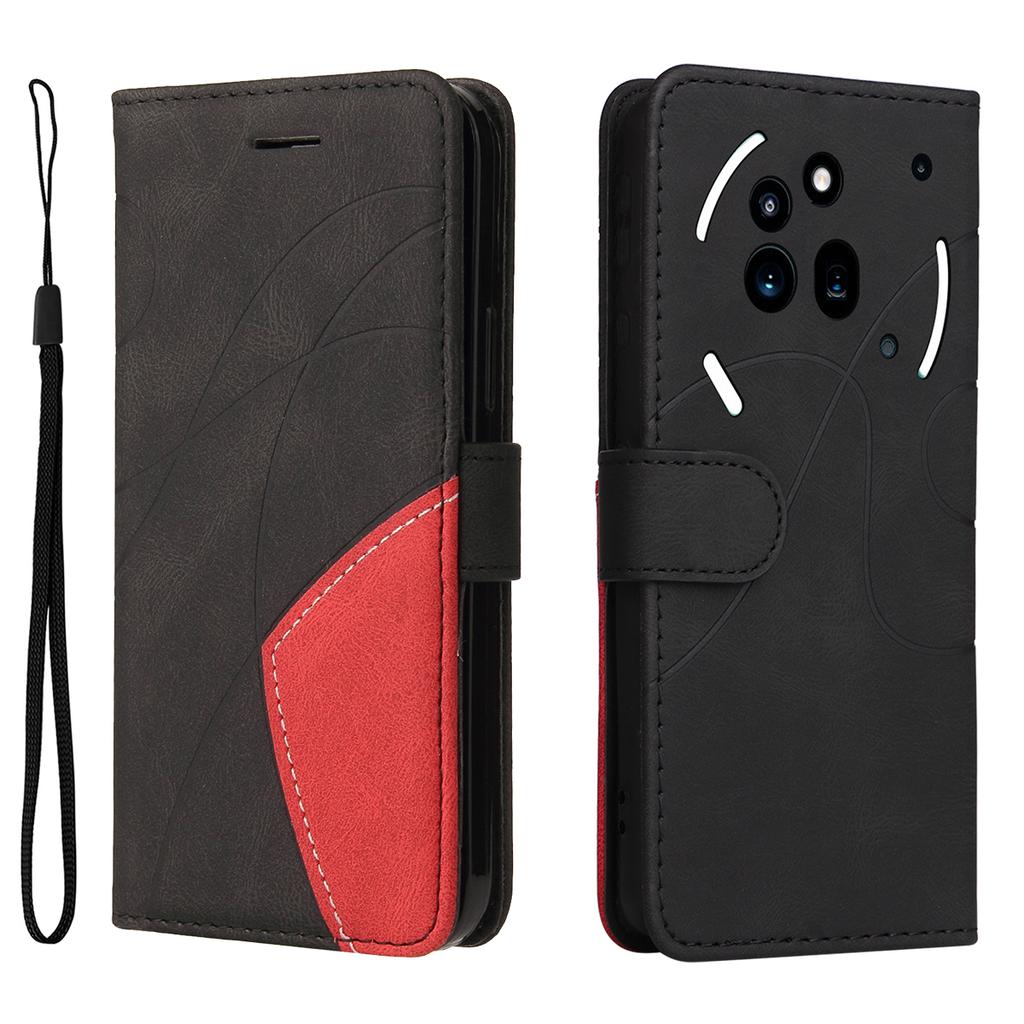 For Nothing Phone (3a) Pro Leather Phone Case Stand Wallet with Bi-colour Splicing Design