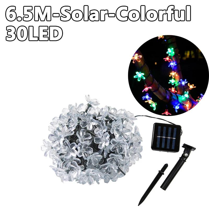 10M/7M Solar String Christmas Lights Outdoor 100/50/20LED 8Mode Waterproof Flower Garden Blossom Lighting Party Home Decoration