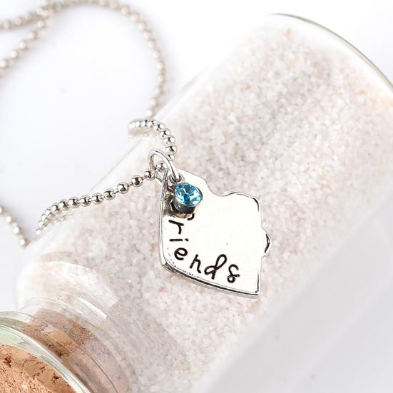 3 Teile/satz Frauen Beste Freunde Strass Herz Passenden Anhänger Halskette Schmuck