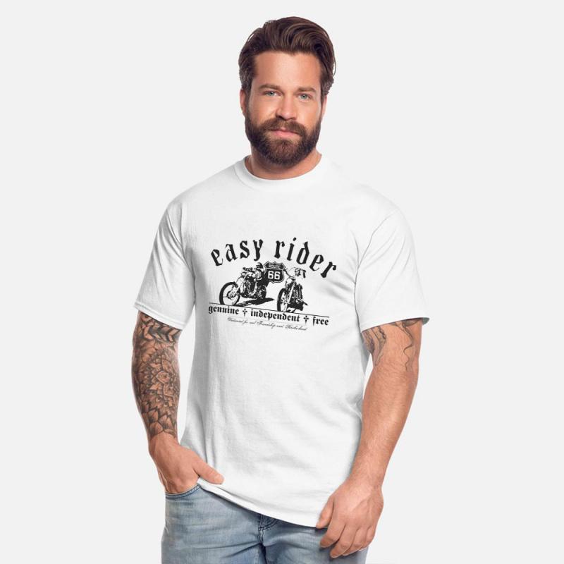 Easy Rider on Route 66 Funny Motorcycle Gift t shirt The Mother Road Graphic clothes 100 cotton printed tee All size Tops S6XL