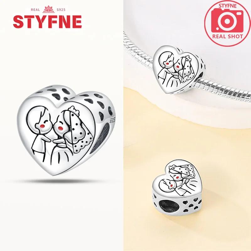 Exquisite Original Couple Love Boy&Girl Dangle Charms Heart Beads Copper Bracelet For Women Diy Jewelry Gift Charms Beads