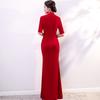 The college entrance examination cheongsam suitable for mothers to wear is a victory, the new young and improved catwalk performance clothes