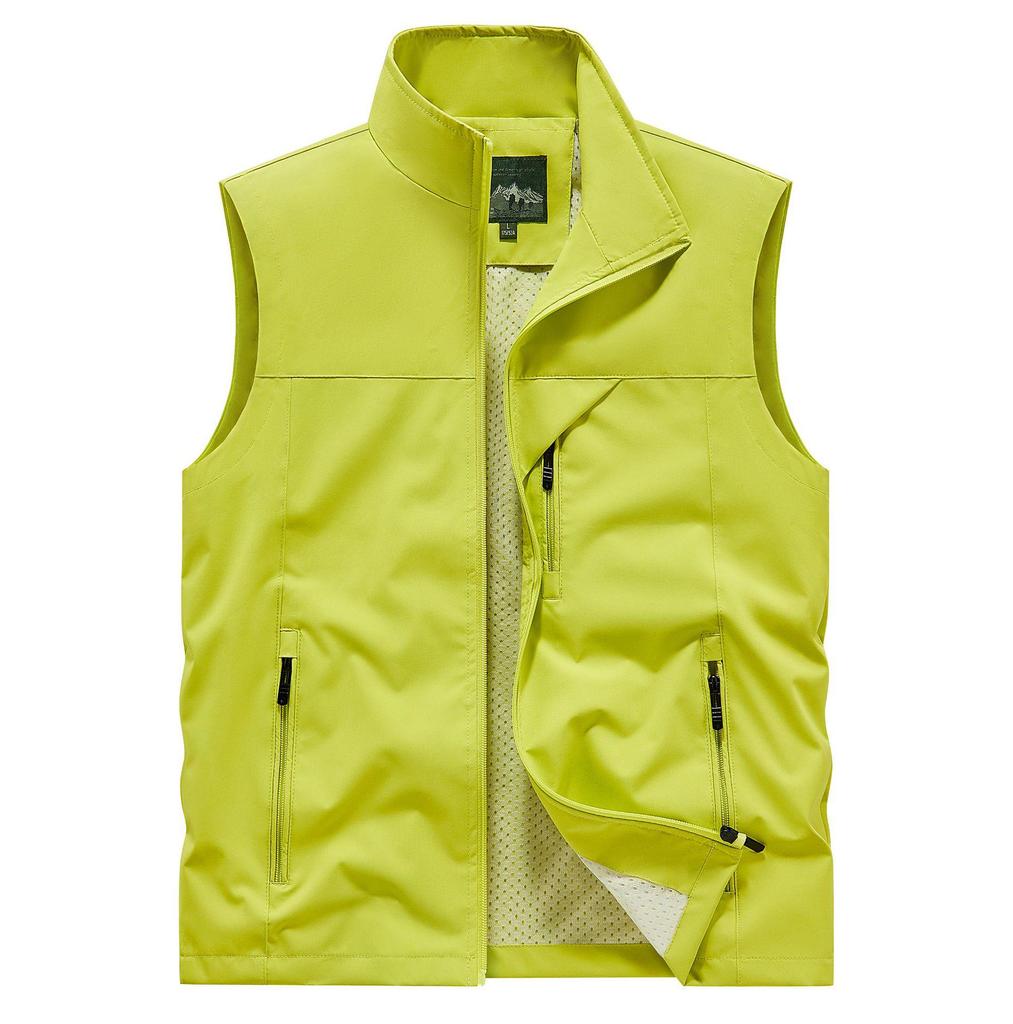 Pánská prodyšná letní outdoorová pracovní a rybářská vesta s více kapsami