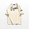 Women's 2025 Heavyweight White Cotton Straight Shoulder Short Sleeve T-Shirt - American Style Loose Fit