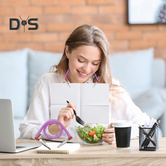 Dental Bib Clip Napkin Holder Reusable Kids Adults Elderly Colorful Elastic Spring Double-end Metal Clip Dentist Bib Holder Neck Strap
