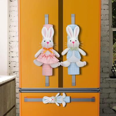 Refrigerator Door Handle Covers Set Of 2 Easter Cute Rabbit Bunny Egg Washable Fridge Dishwasher Mocrowave Oven Door Decor