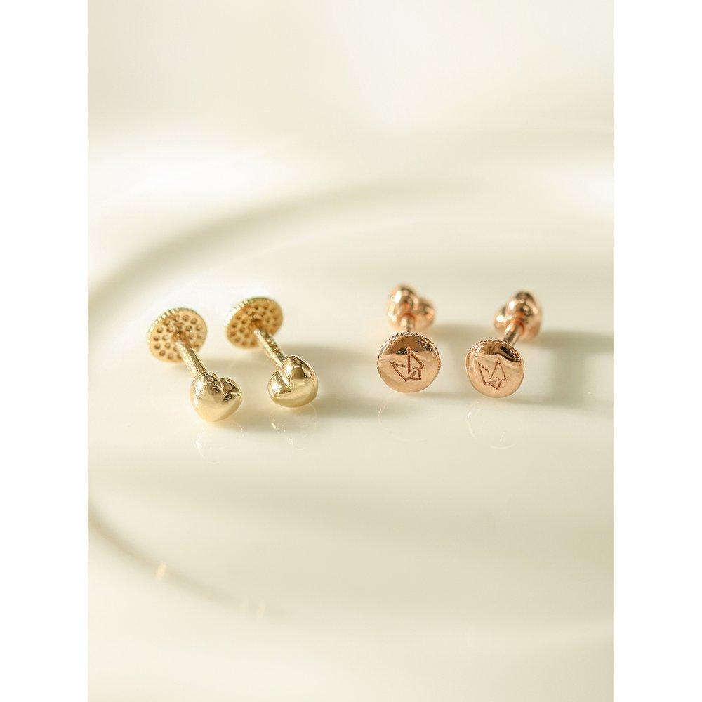 14K Mini-Me Bean Heart Labret Piercing