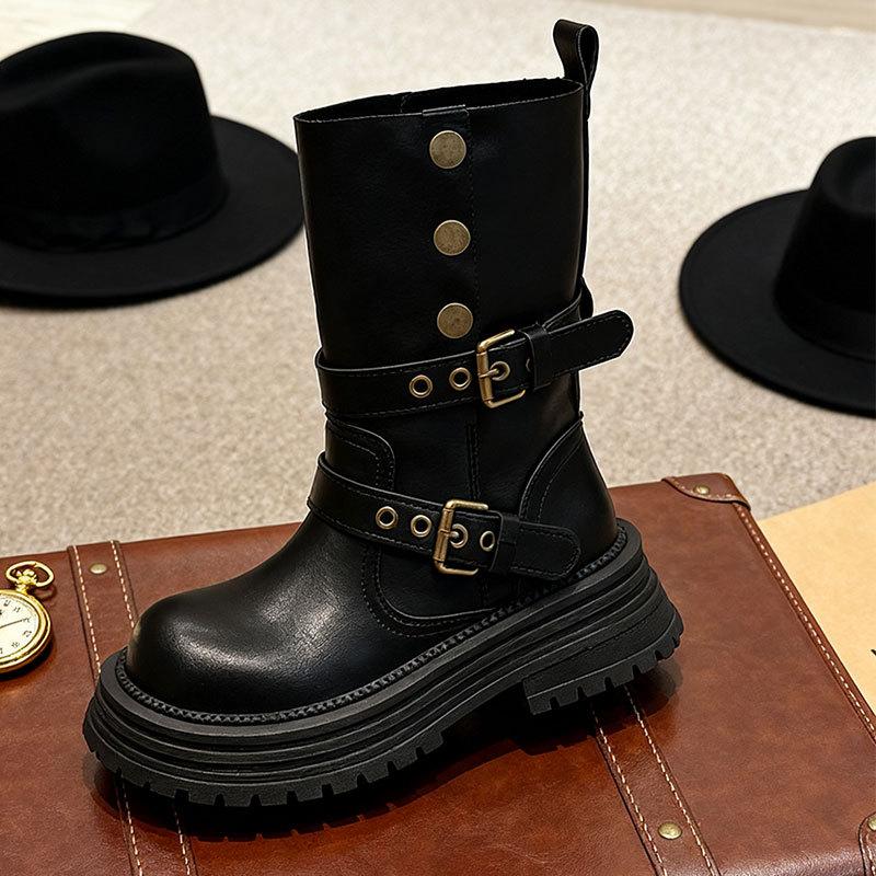 Britische Martin Stiefel Damen neue Herbst Retro Damen Schuhe Maillard braune Stiefel Plateau schwarz kurze Stiefel