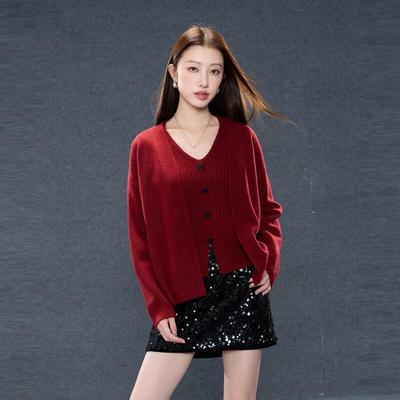 Sancai Plus Size Loose Knit Cardigan & Vest Two-Piece Set