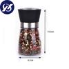 2 Pcs Glass Household Seasoning Bottles 5.32 Inches Pepper Grinding Seasoning Bottle  Kitchen