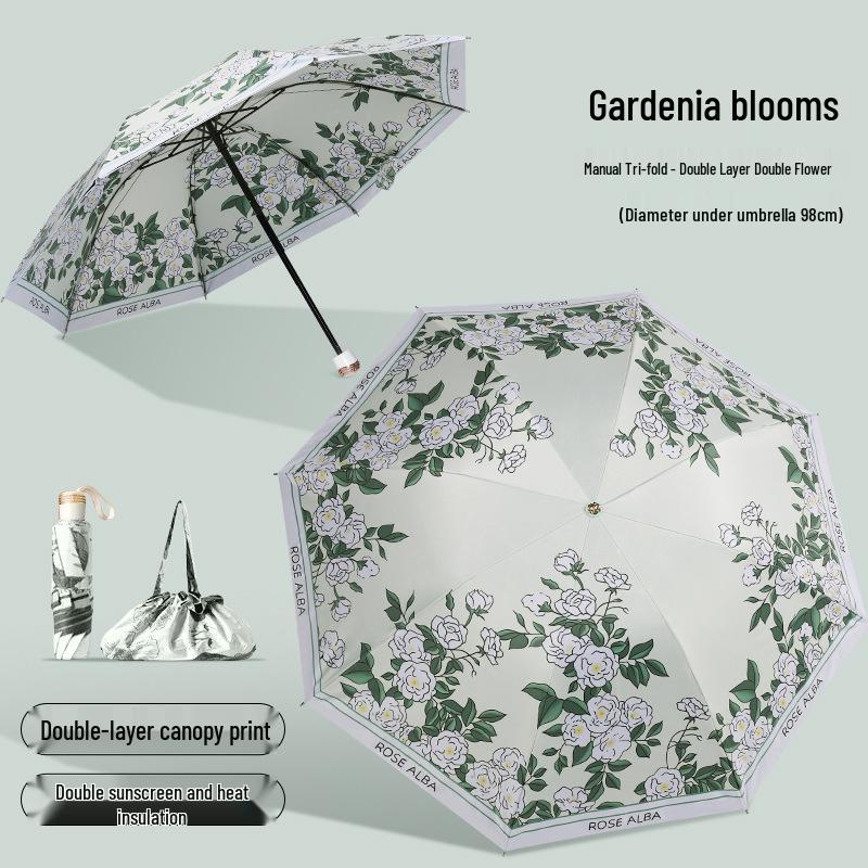 

Двухслойный складной зонт с солнцезащитным козырьком, солнцезащитным кремом и защитой от УФ-излучения (UPF50+) - Черный и двойного назначения: для солнца и дождя. Refer to SKU for size