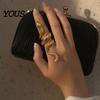 Wrapped Snake Design Ring Exaggerated Print Finger Band, Adjustable Open Ring, Flexible Size Three-Dimensional Winding Animal for Jewelry Gift