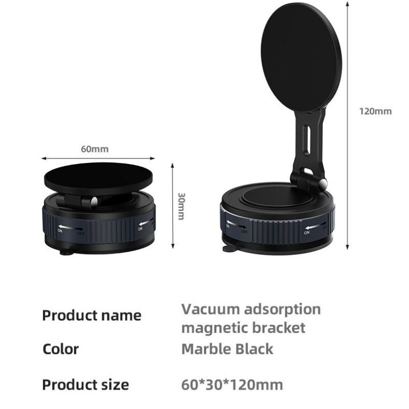 Foldable Car Magnetic Phone Holder Vacuum Suction Stand 720° Rotation For Car Center Control Screen Tesla iPhone Samsung Xiaomi