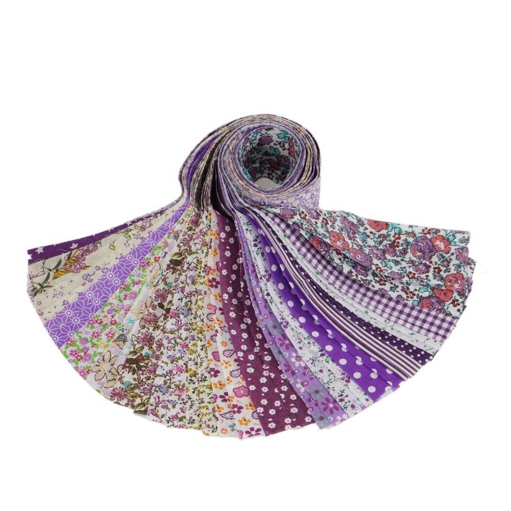 40PCS Colorful Printed Patchwork Fabric Jelly Roll Sewing Material Fabric  Sewing