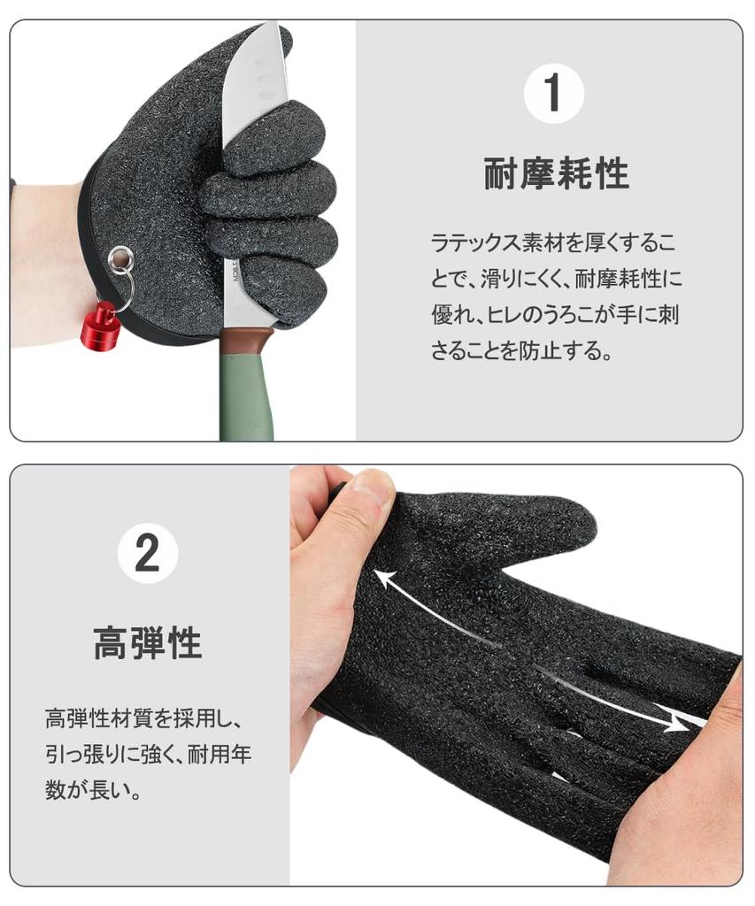 OptiPro Fishing Gloves, Cut-Resistant Fishing Gloves with Magnetic Hook, Fishing
