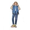 Buchstaben-Logo-Muster Einreihige Langarm-Baseballjacke Unisex-Jacken Blau LUT0054303HH00FA03970