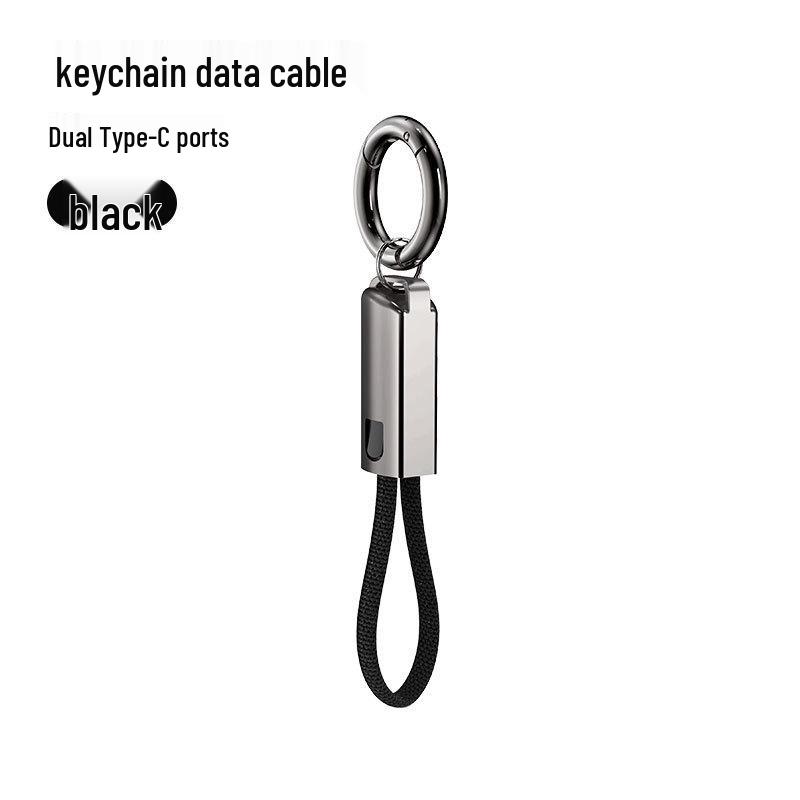 Zinc Alloy PD60W Fast Charging Data Cable Keychain for Apple iPhone/Huawei with Portable Lanyard