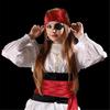 Captain Pirate Costume Pirate Bandana Sash Necklace Earrings Pirate Costume Accessories Set Halloween Cosplay Costumes