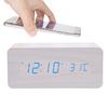 Wireless LED Wood Clock: Digital Alarm with Thermometer, Calendar & Charging Function