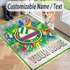 Custom Text Printed Rug Rapid Wien FC Non Slip Floor Carpet For Home Room Decor