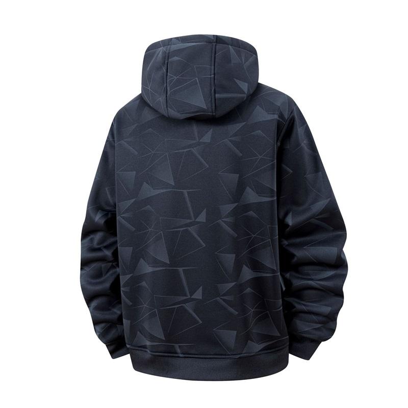 Men's Winter Fashion Casual With Thick Lambskin Fleece Hooded Cardigan Jacket