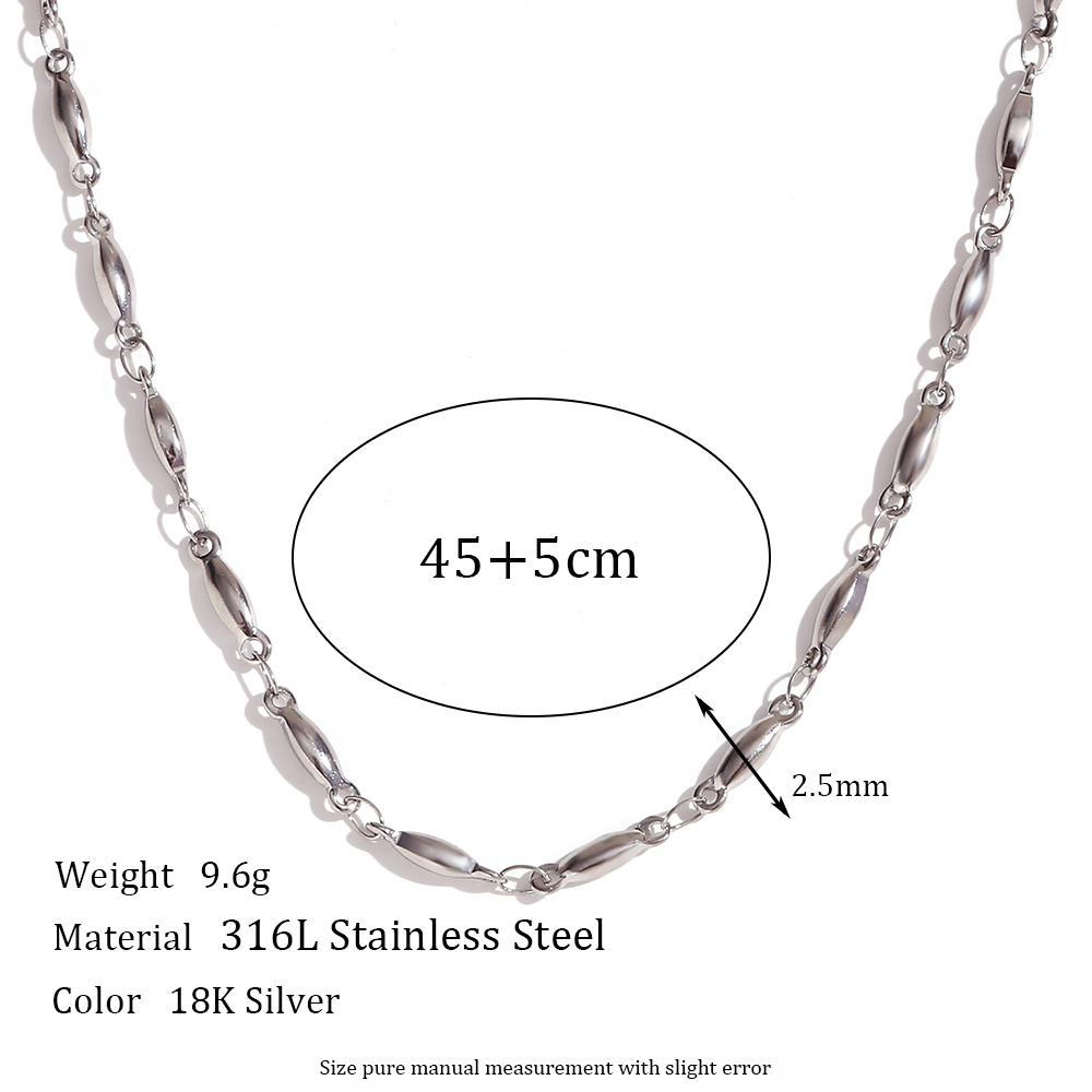 Tarnish Free Waterproof Handmade Long Beads Chain Necklaces Bracelets Anklets Waist Chain Stainless Steel Jewelry For Women