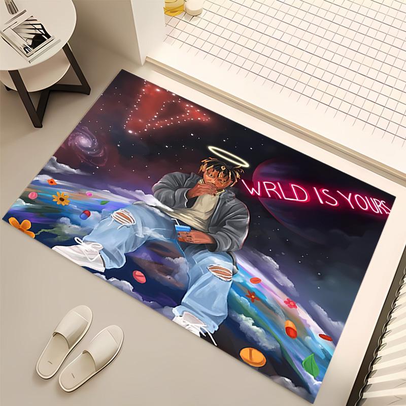 1pc Juice WRLD Print Area Rug - Soft, Washable Non-Slip Indoor Mat, Living Room, Home Office Decorative Rug,Office Decorative