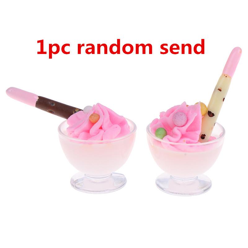 1-5pcs Mini Dollhouse Miniature Pretend Toy Mini Soft Ice Cream Cups Spoon Bar Ice-lolly Simulation Food For Dolls Accessories