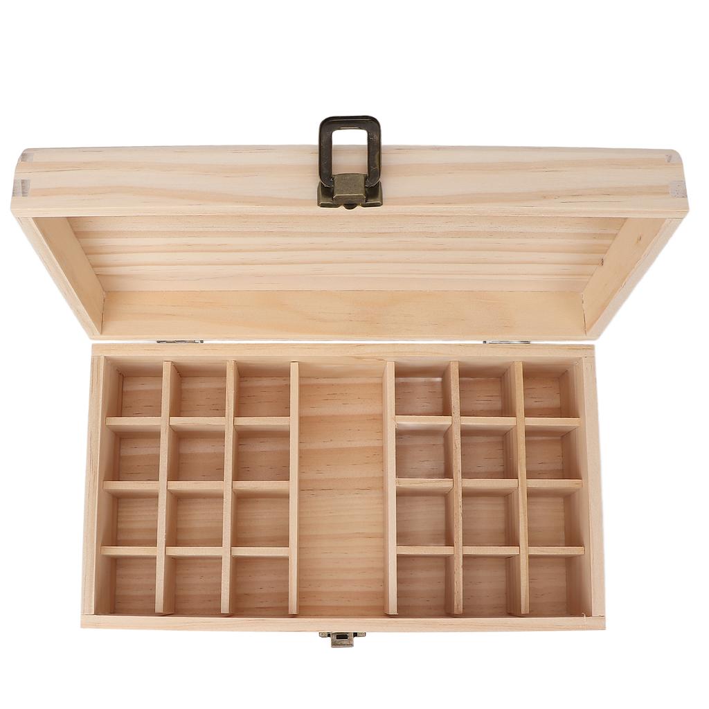 Ätherisches Öl Box 24 Fächer Multifunktionaler Holzhalter für Ätherisches Öl Kosmetik Nagellack Geschenk
