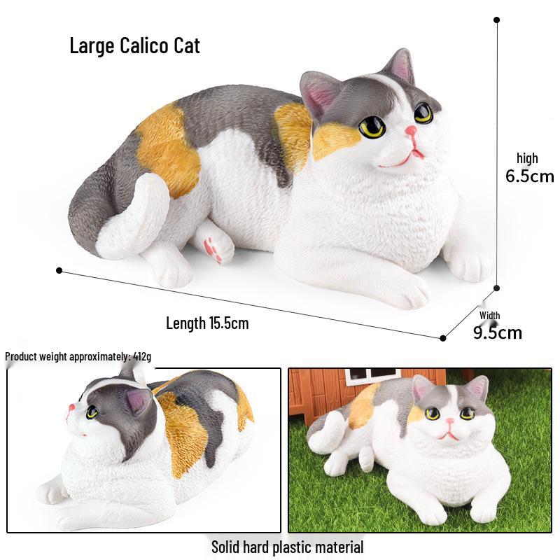 Large Solid Orange and Calico Cat Simulation Model - Children s Cognitive Pet Gift