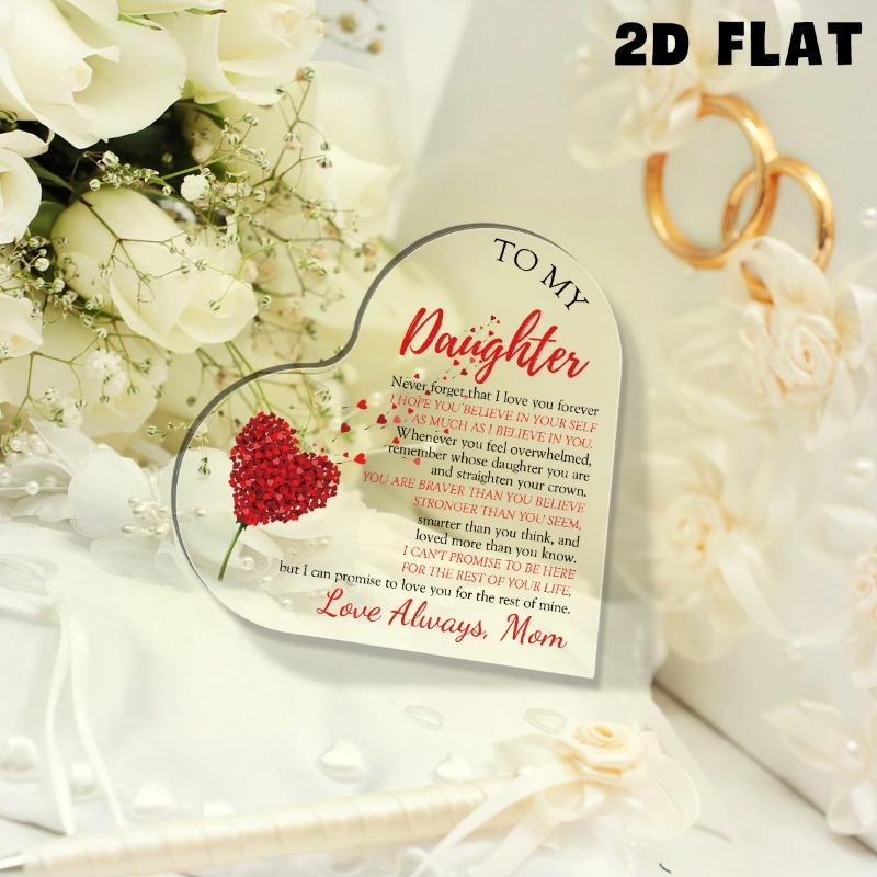 2D Flat "love Always" Heart Transparent Acrylic Desktop Decoration Plaque, Home Decor Plaque Hanging Wall Art Decorative Garden Decoration for Room Do