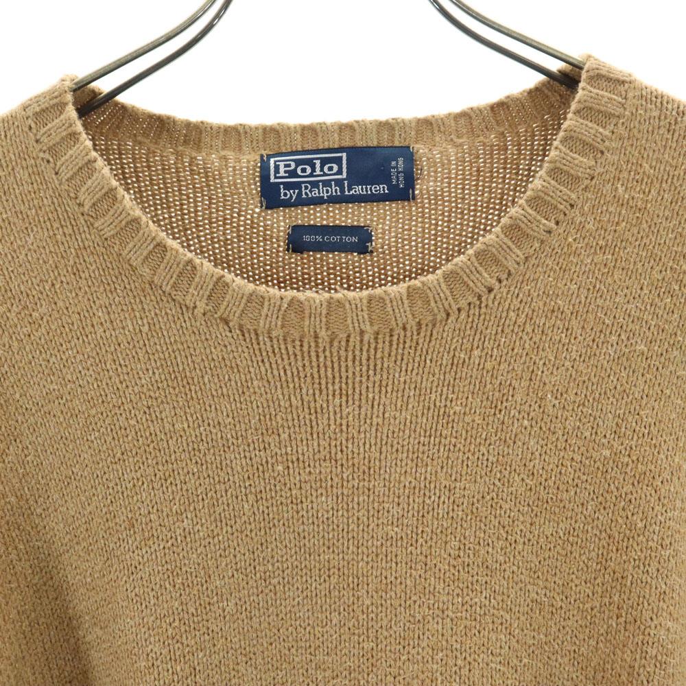 Polo by Ralph Lauren 90s Old Long sleeve sweater Brown knit Men's Used