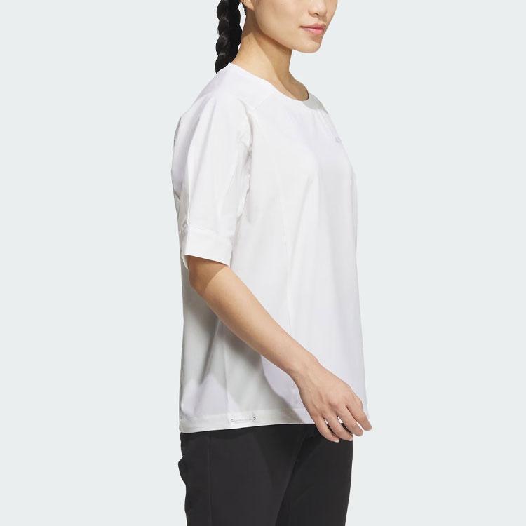 adidas Aeroready Solid Logo Outdoor Quick-Dry Short Sleeve T-Shirt Women Tops White IX0115