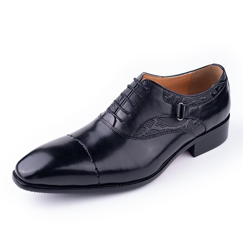 Fashion Men's Dress Shoes Formal Pointed Toe Oxfords Genuine Leather Shoe for Men New Trendy Fashion Office Wedding Part Shoes Wholesale