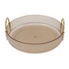 Round Storage Tray 360 Degree Rotating Waterproof Clear Desktop   Display Tray with Dual Handles for Bedroom Bathroom