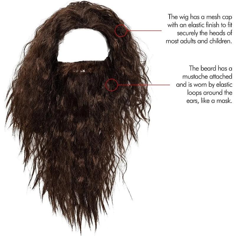 Christmas Cosplay Hobbit Gandalf Cosplay Wig and Beard Set Headpiece for Lord of the Rings Fans Party and Holiday DIY Decoration