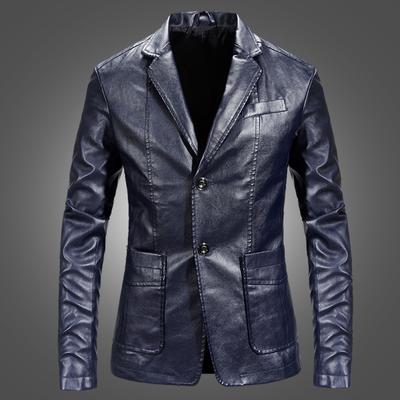 Herren Lederjacke Lederanzug Warmwasserwäsche PU Lederjacke Lederjacke Jugendjacke