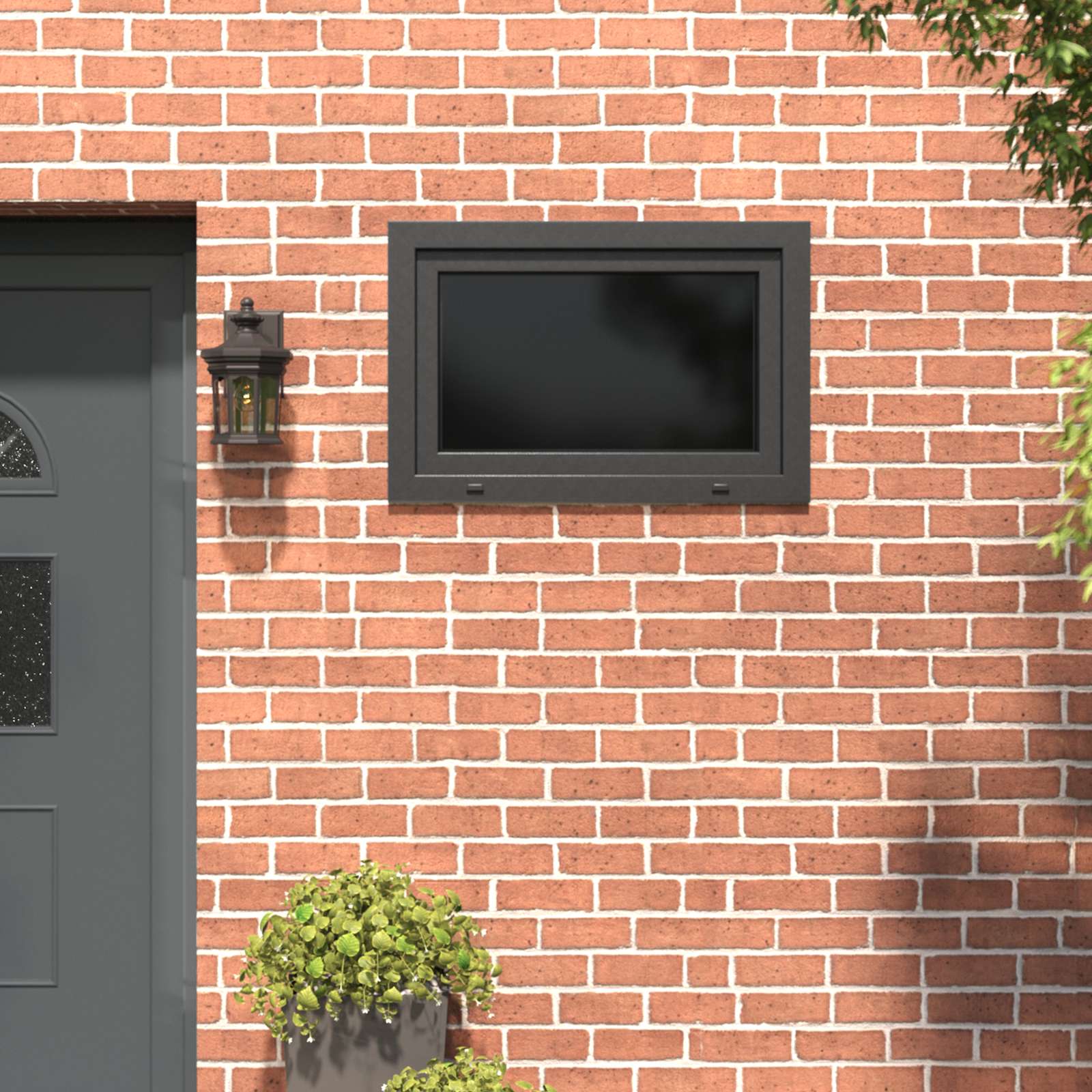 Kellerfenster RISOR 90 x 50 cm PVC und Glas Anthrazit