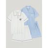 Lunaluz Women Two Piece Cotton Spandex Short Sleeve Collar Neck Pajamas 2c