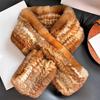 Double-sided Versatile Rex Rabbit Hair Scarf Simple Weaving Winter Fur Collar Warm Thickened Real Hair Scarf