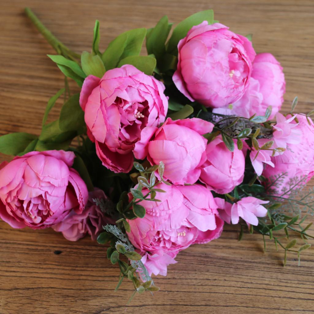 European Style Artificial Flowers Vintage Bouquet Peonies Flowers for Home Table Centerpieces Wedding Decoration