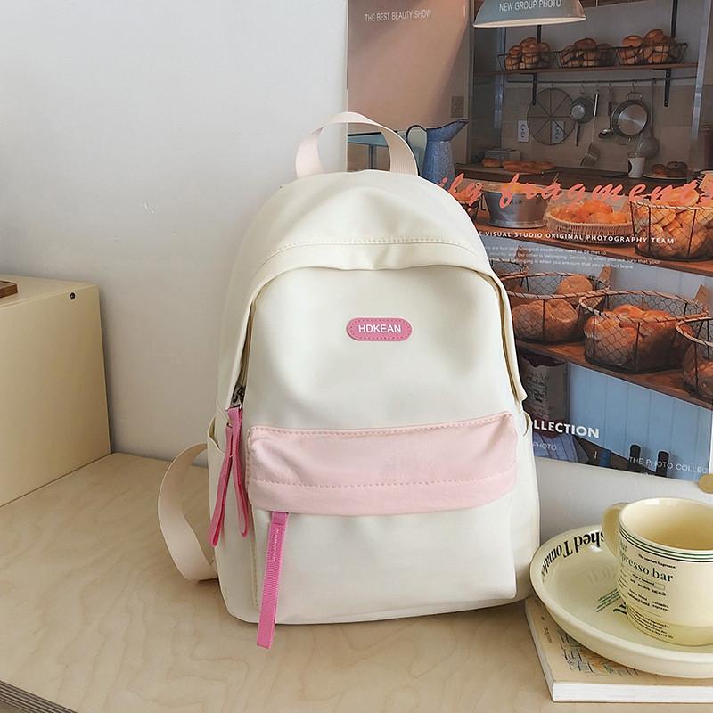 

Minimalist Nylon School Backpack For Girls With Cushion Straps For College And Travel Use 36*26*15cm білий