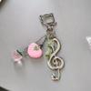 Elegant Strawberry Music Symbol Keyring Craft From Alloy Materials