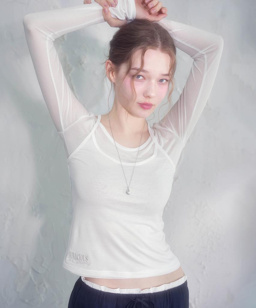 VIVACIOUS Brin See-Through Round Neck Tee_6 Colors