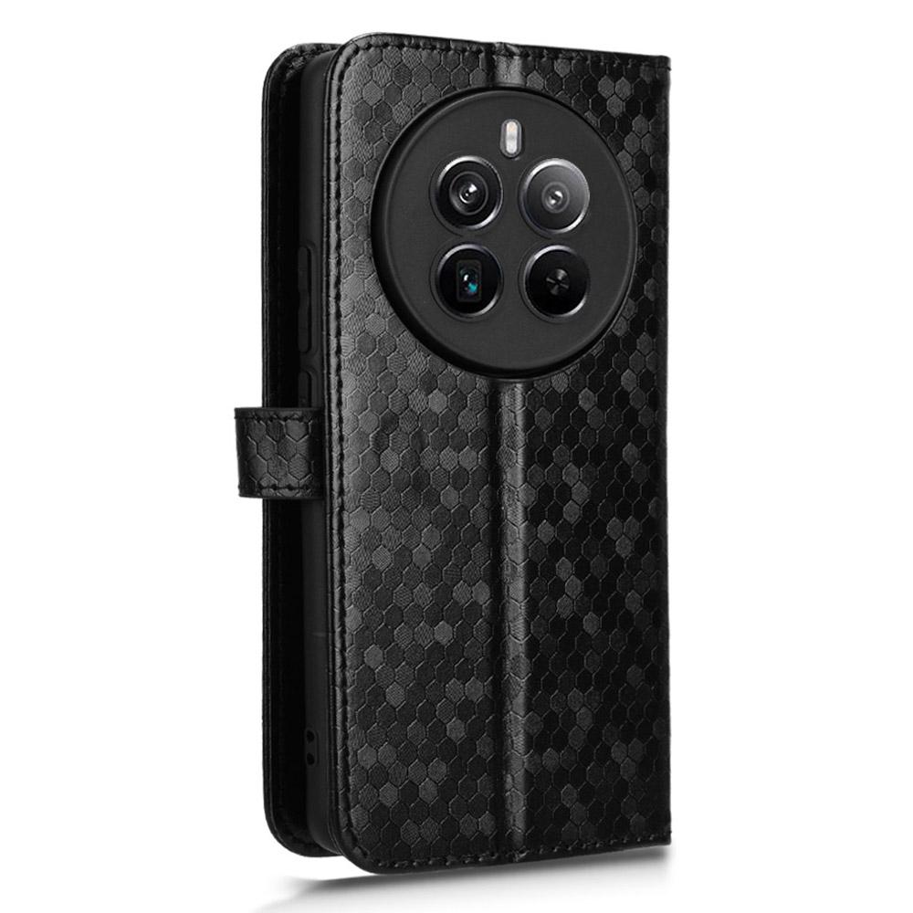 For Realme 12 4G/12+ 5G Case Dots Imprinted PU Leather Mobile Phone Cover with Viewing Stand