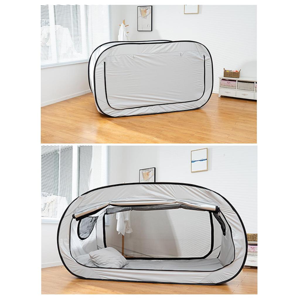 Innenbettzelt, Pop-Up Bettzelt, Polyester, Lichtblockierend, Praktisch, Faltbar (Weiß)