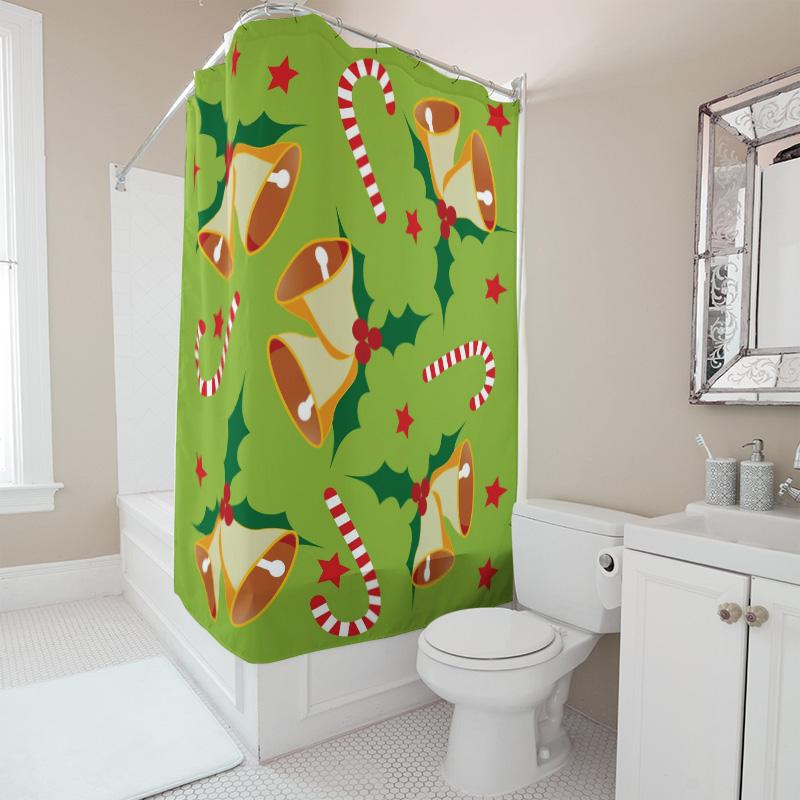 TU Festive Christmas Shower Curtain Holiday Decor Reversible Waterproof Bathroom Curtain Modern Farmhouse Style Holiday Decor Gi