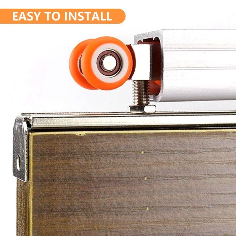 2 PCS External Rail Sliding Door Kit Sturdy Easy To Use Sliding Door Track Load Capacity Wheel Runner Sliding Door Carriage